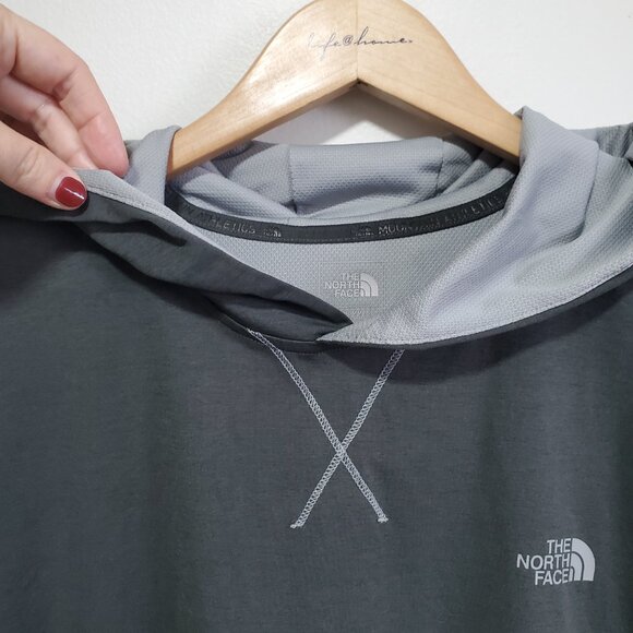 THE NORTH FACE Reactor Hoodie LS Shirt Top Lightweight Mid-Layer Grey Mens Large - Picture 2 of 14